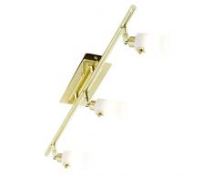 'Lampada da parete e soffitto "Keno in ottone opaco/lucido con vetro bianco – 3 luci lunghezza: 570 mm