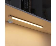 FREMON Luci LED Armadio, 2Pack 3 Luci di Colore LED Sottopensile Cucina con Sensore di Movimento,Stepless Dimming Luce Barra LED Ricaricabile, Luce Notturna Magnetica per Scale, Corridoio