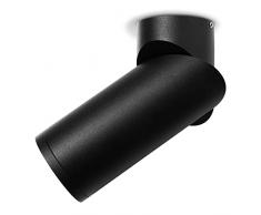 KYOTECH OPPER Faretto da parete o soffitto orientabile 350°,attacco GU10 per lampadina,plafoniera,lampada da soffitto per ingresso,applique per camera da letto o corridoio,Nero,Lampadina Non Inclusa