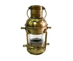 Antique 10 Pollici Altezza Nave Lampada Lanterna Olio Marittimo da Collezione Decorativo