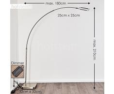 Lampada da Terra Design Minimale Moderno- Lampada a Stelo Luce LED Bianca Calda Dimmerabile- Lampada ad Arco Altezza Regolabile ideale per Soggiorno Studio e Camera da Letto