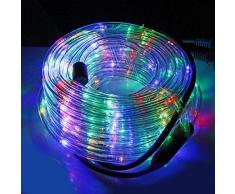 BAKAJI Tubo Luminoso a LED per Natale luci natalizie per Esterno e Interno impermeabile 30 metri 720 LED luce MULTICOLOR con controller 8 Giochi di Luce