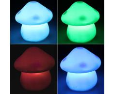 SODIAL(R) Luce Lampada Notturna Notte Fungo LED Multicolori + Batterie