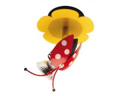Naeve Leuchten 117261 - Lampadario per bambini "coccinella", in metallo, inclusa 1 lampadina GU10 / 50W / 230V / 50Hz, A 12 cm, L 13 cm, colorato
