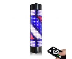 Palo Del Barbiere Barber Pole LED Light,Stile Classico Parrucchiere Barbiere Segno Rotante Strisce LED, Applique Da Parete Per Esterno A Parete, Semicircolare, Impermeabile Risparmio Energetico