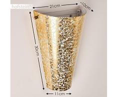 Lampada da parete Zera con vetro colore oro / dorato - Applique murale con effetto luce Up & Down - Adatta a LED per salotto - soggiorno - camera da letto - corridoio