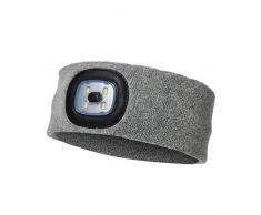 WT-DDJJK Torcia Frontale, Potente Torcia Frontale a LED Turbante Unisex con Fascia Sportiva Larga a Maglia Torcia