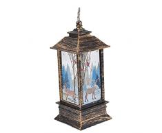 mumisuto Lanterna a LED Natalizia, Lanterna a Sospensione Decorativa Natalizia Lampada Portatile a LED per Babbo Natale Decorazione per Giardini Interni(Dark_Bronze)