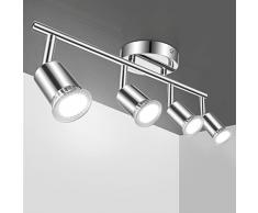Aigostar Faretti LED Soffitto Orientabili, Lampada da Soffitto Moderna GU10, 4 Luci Lampadario Camera da Letto Cucina Soggiorno 220V (Lampadine non incluse)