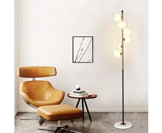 Lampada Da Terra Branch G4 Lampada Da Terra A 6 Luci A LED, In Ottone Anticato Lampada Da Terra Moderna In Vetro Smerigliato Con - Lampada Da Palo Alta A Stelo In Piedi Per Soggiorno, Tana, Ufficio, C