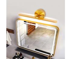 MantoLite Lampada da parete per interni a LED,ottone lucido Illuminazione da parete 40CM 12W Luce per specchio da bagno IP44 3000K, Luce da lettura minimalista da comodino
