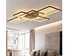 ANZHUANG Plafoniera LED Soffitto, Plafoniera LED Soffitto Moderna Design con Telecomando, Applica A Decorativa Soggiorno Camera da Letto Cucina E Ufficio. Nero,140 * 80CM/115W