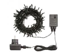 Catena 13,1 m, 180 miniled rossi, con memory controller, cavo verde, addobbi natalizi, catene luci per albero di Natale, decorazione luminosa