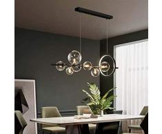 Lampada A Sospensione da Tavolo da Pranzo con Sfera di Vetro Lampadario A Sospensione Moderna Lampadario A Sospensione Regolabile con Paralume A LED A Bolle Lampadina G9 (Size : 7 Lights)
