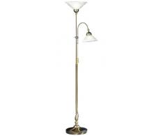 Honsel Leuchten 47842 Antwerpen - Lampada da terra eco alogena E27 42 W, altezza 182 cm, colore: Bianco alabastro, metallo