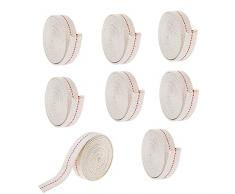 OMIGA 8 Rotolo Stoppino Lampada Olio Stoppini Nucleo Piatto Cotone per Interno ed Esterno Illuminazione Bruciatore Stoppino Cherosene Torcie Candele（100 x 2cm）