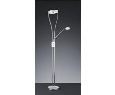 Reality R42412106 Rennes Piantana, 1xSMD 18 W LED, 1xSMD 4 W LED, Cromo/Nero/Bianco, 28x180x50 cm