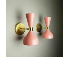 THE ANTIQUE HOUSE Set di due applique da parete rosa bella anni 50 metà secolo italiana lampada da parete lampada da parete regalo di nozze