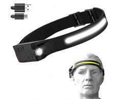 ECOZINK Frontale Led ricaricabile, luce frontale testa, torcia della testa, torcia frontale led ad alta potenza, torcia anteriore, torcia frontale led ricaricabile, torcia testa, USB ricaricabile