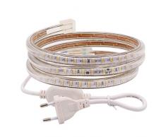 Xunata Striscia LED, 1m, Luce Bianco Freddo, 220V SMD 3014, 120 LEDs/m, IP67 Impermeabile, Flessibile Striscia a LED Moderno per Cucina Scala Soffitto Tetto