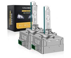 XELORD D3S Xenon Lampadine Per Auto Fari,6000K Luce Bianco Brillante, 35W 12V HID Allo Xeno Lampada(2 Lampadina)