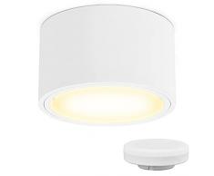 KYOTECH Faretto da soffitto a LED Ultra sottile 55mm, con modulo LED intercambiabile GX53 Lampadina,Faretto da superficie IP44 6W Bianco caldo 3000K 550LM Apparecchio a plafone LED in alluminio