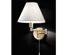 Lampada Applique Ottone Dorato - Perenz 4016Od - Misure H. 25X33 Cm Ø 20 Cm - 1Xe14 Max 40W - Modello Perenz-4016Od