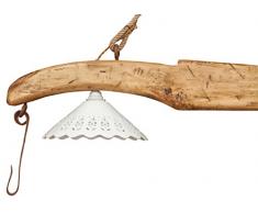 Biscottini Lampadario rustico taverna 161x41x30 cm | Lampadario legno rustico | Lampadario vintage legno di tiglio | Lampadari vintage da soffitto