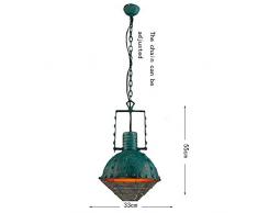 American Vintage Industrial Metal Caged Lampadario Rust Green Bowl Lampada Da Soffitto A Sospensione Nostalgico Antico Alogeno Ferro Searchlight Soggiorno Camera Da Letto Studio E27 * 1