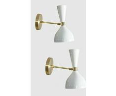THE ANTIQUE HOUSE Set di due bellissimi anni 50 Mid Century Italian Applique da parete lampada da parete decorazione natalizia