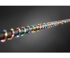 Tubo di luci LED multicolore e colore bianco caldo, batterie e timer, multicolore, 6m