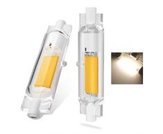 Lampadina 10W R7S 78mm a LED Slim Doppio Effetto Lineare, 78mm Dimmerabile Bianco Naturale 4500K Equivalente a 100W lampada alogena, 1000LM, Illuminazione Fascio 360°, AC 220-240V, 2pezzi
