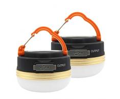 MOSTOP 2 Pack Lanterna da Campeggio Lampada LED USB Ricaricabile Impermeabile 3 modalità Power Bank Tenda Luci per Campeggio allaperto Escursionismo Emergenza