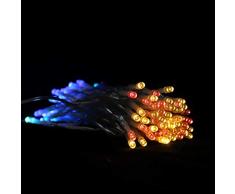 Salcar Catena luminosa 10 m 100 LED catena di Natale su cavo trasparente LED luci USB luci decorazione per interni ed esterni – Multicolor