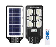 BAKAJI Faro Led Esterno 90 W con Pannello Solare Luce Bianco 8000K Ultra-Luminoso 930LM Lampada Faro Faretto con Telecomando Funzione Timer e Sensore Crepuscolare Faretti IP65 (90 Watt - 294 LED)