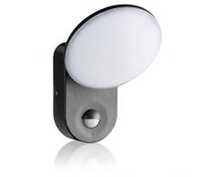 SEBSON® LED Lampada da Parete Esterno con Sensore di Movimento IP65, Antracite 15W 1300lm Bianco Freddo 6000K, Applique Esterno con Sensore 9m / 140°