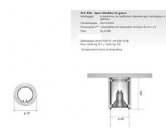faretto lampada da soffitto tetto moderno cilindro spot plafone in gesso bianco verniciabile 5 anni di garanzia certificazione elettrica italiana