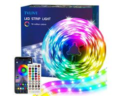 Striscia LED 6M, RGB 5050 Luci LED Cambia Colore, APP Bluetooth e Telecomando a 40 Tasti, Sincronizzazione Musica e Timer, Decorazione strisce LED per camera da Letto, Feste
