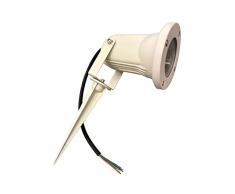 Partenopeautensili® Faretto orientabile con picchetto gu10 da esterno giardino segnapassi luce lampada a led (Bianco, Senza Lampada)