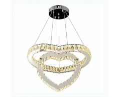 Moderno Lampadario Cristallo a Forma di Cuore, Lampadario Plafoniera a Sospensione Design Moderno Dimmerabile Luce Calda Naturale Fredda, Per Soggiorno Camera da Letto Cucina Corridoio
