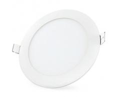 KIT 4 PLAFONIERE FARETTI LED TONDO O QUADRATO DA INCASSO CON ALETTE REMOVIBILI E CORPO IN ALLUMINIO BIANCO DA 12W = 120W PANNELLO LUCE BIANCO FREDDO 6000K O BIANCO CALDO 3000-3500K 880 LUMEN LUNGA DURATA LED DI ULTIMA GENERAZIONE,
