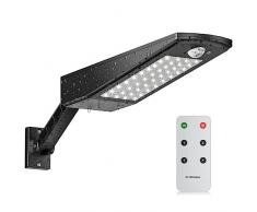Licwshi Luce Solare LED Esterno, 48 LED Faretti Solari a da Esterno Lampada, con 120° Sensore di Movimento a Infrarossi, IP65 Impermeabile Regolabile Esterno Luci di Sicurezza 4 Modalità
