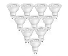 Tailcas Lampadine LED GU10 7W (10 Pezzi), Luce Bianca Calda 3000K 500LM, Fascio 38 Gradi Spotlight, Pari a Faretto Alogene da 50W, Non Dimmerabile Nessun Sfarfallio Attacco GU10