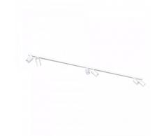 Plafoniera a binario senza incasso bianca 2 metri 6 luci con faretti spot orientabili gu10 led per interni