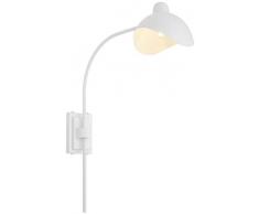 Casa Padrino lampada da parete di design bianco/ottone antico 19,5 x 67 x A. 70 cm - Elegante lampada da parete in stile anni 50 - Collezione di Lusso