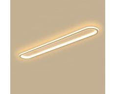 Plafoniera a led moderna da soffitto per interno 57W rettangolare adatta per salone camera da letto corridoio attività commerciali (Luce calda)