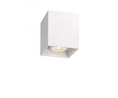 Lucide BODI 09101/01/31 - Plafoniera quadrata, GU 10, 8 x 9,5 cm, colore bianco