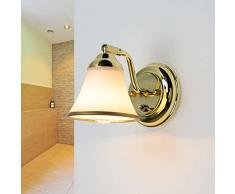 Elegante Lampada da parete con braccio Grando design stile art nouveau color oro orientabile con interruttore ideale per il bagno, per specchio