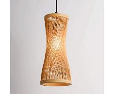 YHQSYKS Lampada A Sospensione A Lanterna retrò in Vimini E Rattan del Sud-EST Asiatico Lampadario A Soffitto Intrecciato A Mano Ristorante Bar Club Lampada A Sospensione A Testa Singola