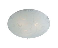 PLAFONIERA VETRO CHIARO-SATINATO DISEGNO 1X60W E27 Art. 40400-1